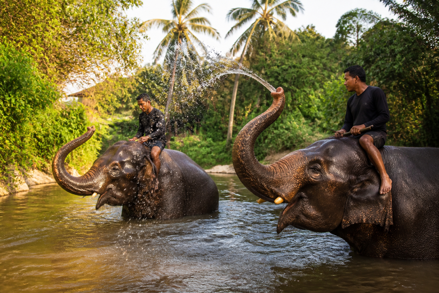 Khao Lak Safari — Elephants, Bamboo Raft, Wat Khukkhak & Sea Turtles